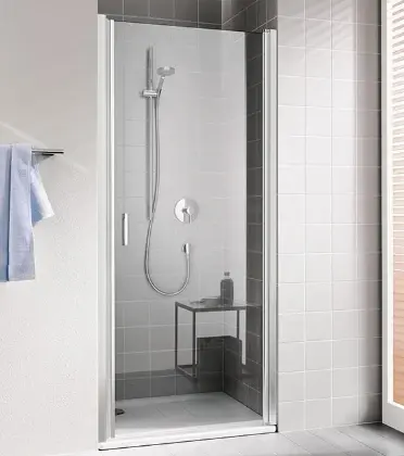 Kermi CC1WR08520VPK Kermi Cada XS 1WR draaideur 850 x 2000 mm - verstelbaarheid 810-860 mm - veiligheidsglas ESG helder Clean - binnen/buiten open scharnier rechts - profiel : zilver hoogglans