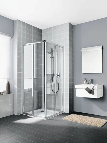 Kermi CCE2R09020VPK Kermi Cada XS E2R hoekinstap halfdeur rechts 900 x 2000 mm - verstelbaarheid 875-900 mm - veiligheidsglas ESG helder Clean - profiel : zilver hoogglans