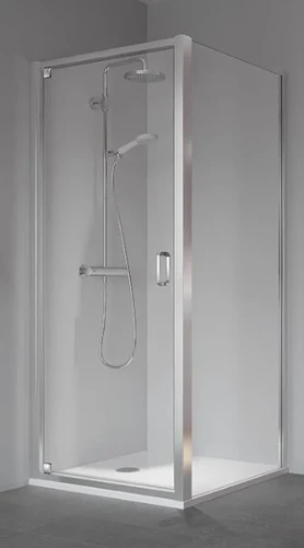 Kermi Stina TWD zijwand 800 x 1950 mm - verstelbaarheid 760-810 mm - SIHG ESG helder Clean - profiel : zilver hoogglans STTWD08019VPK