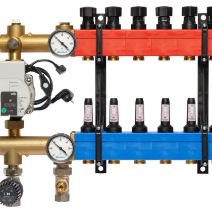 Komfort Collector voor vloerverwarming kunststof Komfort SBK 4802 1/2" + 6 x 3/4" met ontluchting