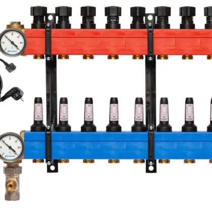 Komfort Collector voor vloerverwarming kunststof Komfort SBK 4802 3/4" + 10 x 3/4" met ontluchting