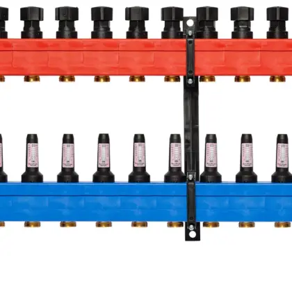 Komfort Collector voor vloerverwarming kunststof Komfort SBK 4802 3/4" + 15 x 3/4" met ontluchting
