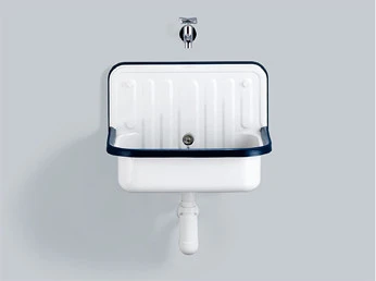 Laufen H551CL50001095 Laufen Classics uitgietbak 510 x 360 mm - wit - plaatstaal - met zwarte rand - met afvoerplug