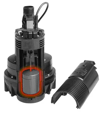 Leader Dompelpomp vezelversterkt kunststof Hmax=6.5m Qmax=12m3/h met vlotter 1x220-240V stroomkabel=10m Leader Vertigo 300 PDI5055M