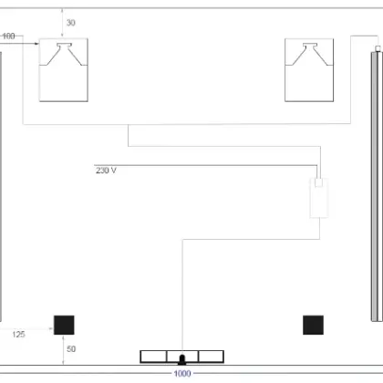 M.BAT4.C.650X1000.1 Universal spiegelpaneel 1000 x 650 mm - 2 verticale led - sensor