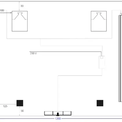 M.BAT4.C.650X1200.1 Universal spiegelpaneel 1200 x 650 mm - 2 verticale led - sensor