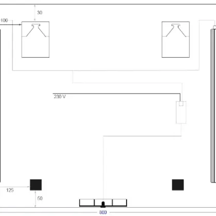 M.BAT4.C.650X800.1 Universal spiegelpaneel 800 x 650 mm - 2 verticale led - sensor