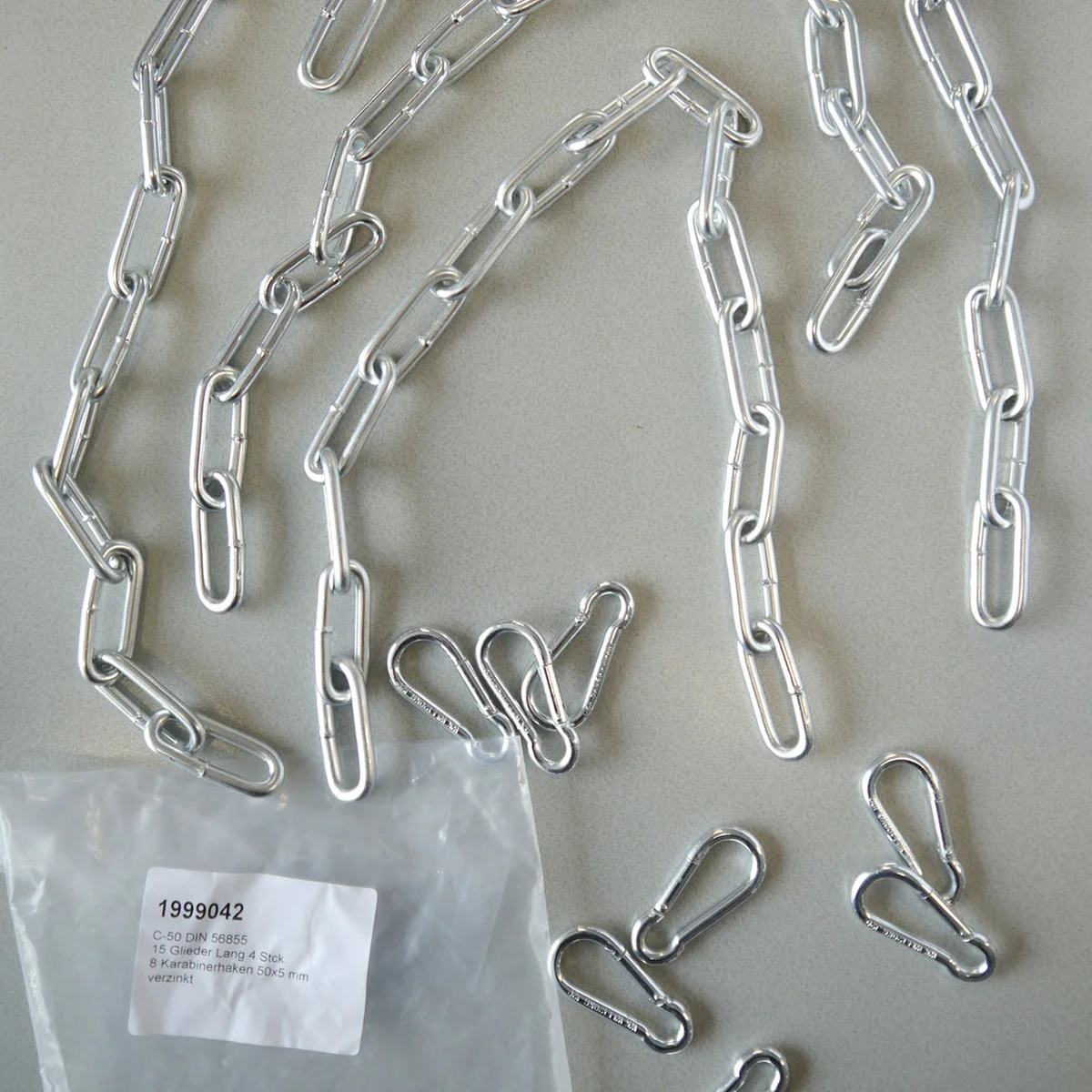 Mark Ophangset 4 kettingen + S-haken voor MARK ECOFAN type W42/W82 1999042
