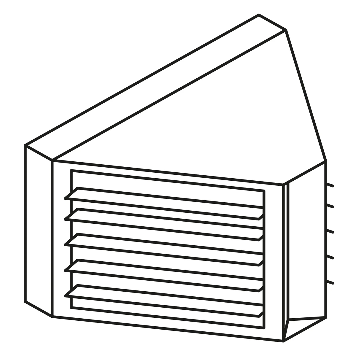Mark Broekstuk met horiz. schoepen vr GS+100 in rvs mark 5008560