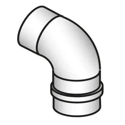 Mark Enkelwandige rookgasbocht Mark GS+ 90° 100mm/100mm inox met lipring 60/80/100 5990213