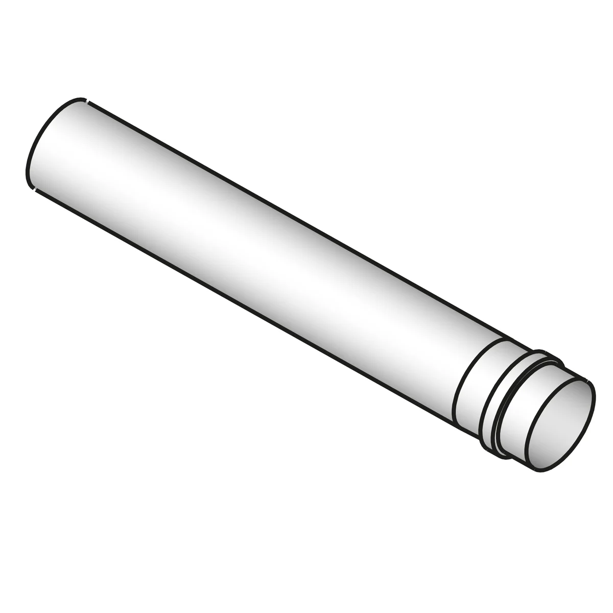 Mark Enkelwandige rookgasbuis Mark GS+ Ø130x1000mm inox met lipring 135/150/200 5990222