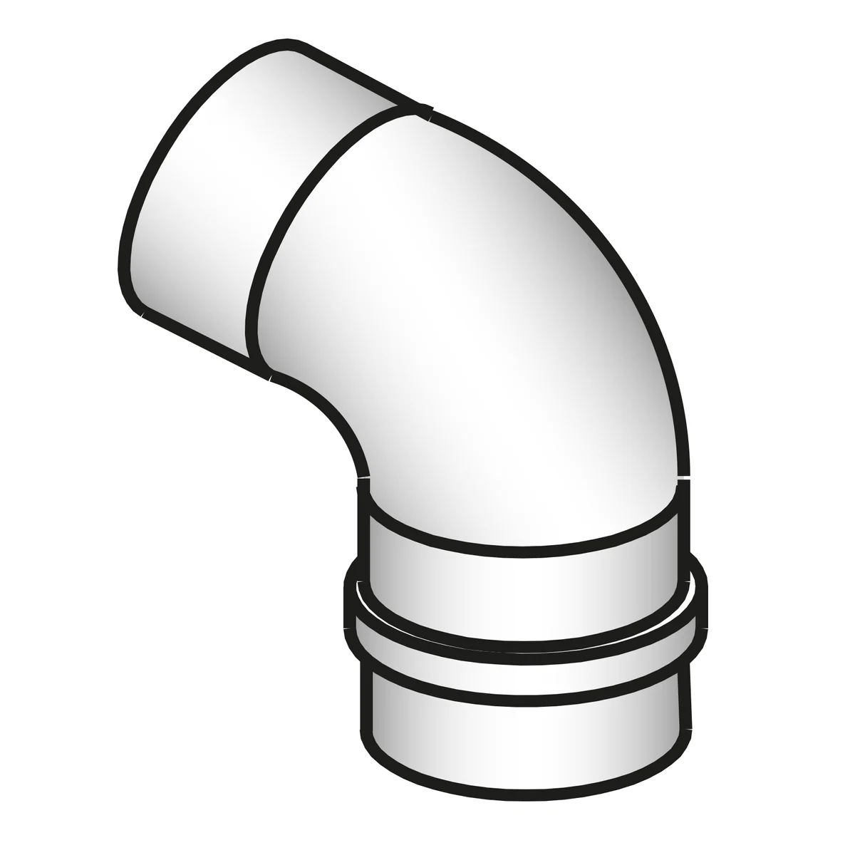 Mark Enkelwandige rookgasbocht Mark 90° 80mm/80mm 5990733