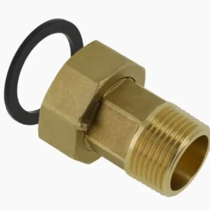 MessingFit 0022402000001 MessingFit messing 2-delige koppeling met vlakke dichting MF 3/4 x 4/4 - prijs per set van 2 stuks