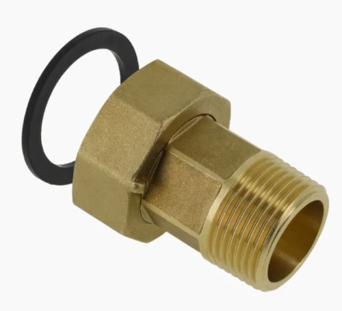 MessingFit 0022402000001 MessingFit messing 2-delige koppeling met vlakke dichting MF 3/4 x 4/4 - prijs per set van 2 stuks