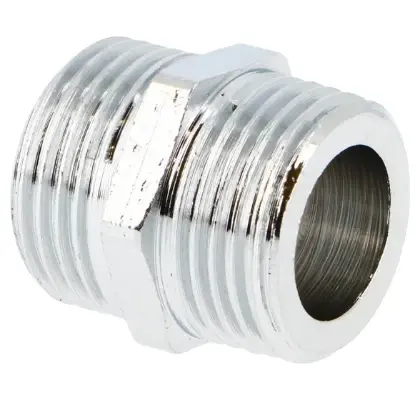 MessingFit 280G15CH MessingFit Chroom nippel MM 1/2 x 1/2 - chroom