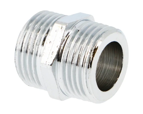 MessingFit 280G15CH MessingFit Chroom nippel MM 1/2 x 1/2 - chroom