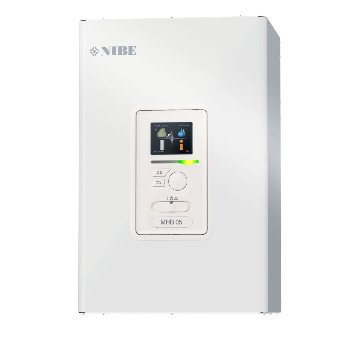 Nibe All-electric warmtepomp (lucht/water) split Nibe Prepaer - MHB 05 binnenunit met boiler 62L 3x400V 067942