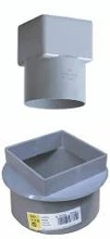 Nicoll RWA PVC verloop rond/vierkant 100 x 100 mm - grijs 1MCR