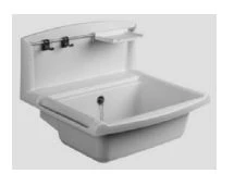 Nicoll 6000501 Nicoll ABU Multi uitgietbak 550 x 450 x 220 mm - wit - incl afvoerplug met stop en ketting - zeepbakje - handdoekhaakjes