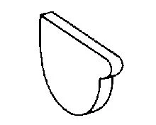 Nicoll FCG25 Nicoll RWA PVC eindstop voor halfronde dakgoot 115 mm - grijs