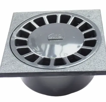 Nicoll PVC lijm klokput 150 x 150 x 88 mm - uitgang vertikaal 50-40 mm - lichtgrijs - waterslot 17 mm SC504G