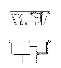 Nicoll SC756 Nicoll PVC ljm klokput 200 x 200 x 110 mm - uitgang vertikaal 75-63 mm - donkergrijs - waterslot 19