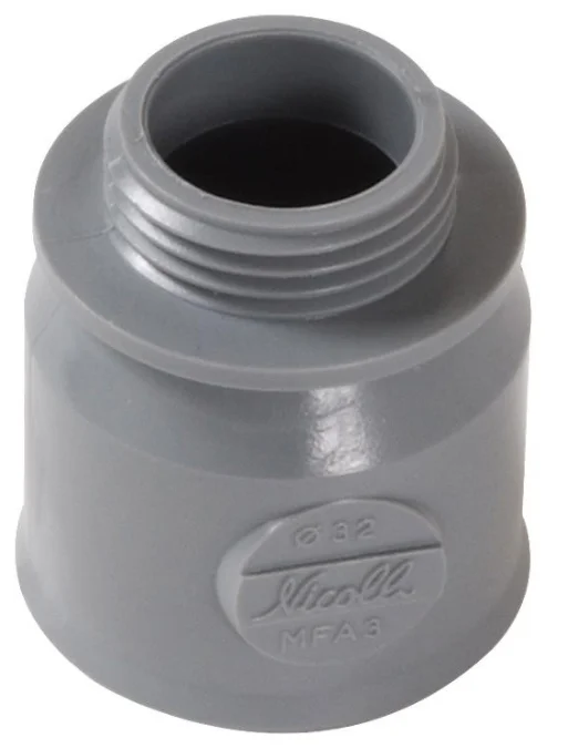 Nicoll PVC lijmovergangsstuk 40mm x 6/4" M grijs afvoer/sanitair Nicoll MFA4