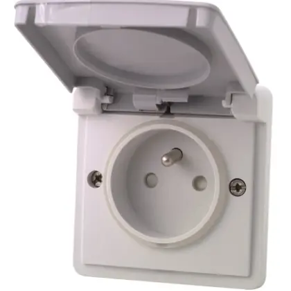 Niko 795895051 Niko New Hydro spatwaterdicht stopcontact met aarding - grijs