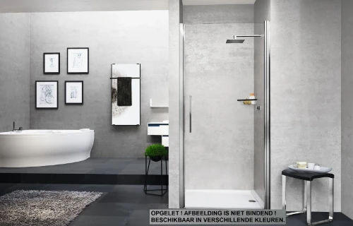 Novellini Young 2 1B douchedraaideur 870 x 2000 mm - mat chroom - transparant (regelbaar 870-910 mm) Y21B87-1B