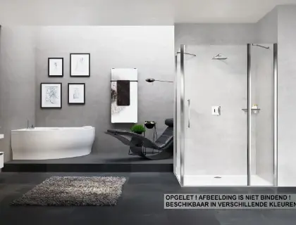 Novellini Y2F1B87-1B Novellini Young 2 F1B zijwand 870 x 2000 mm - mat chroom - transparant