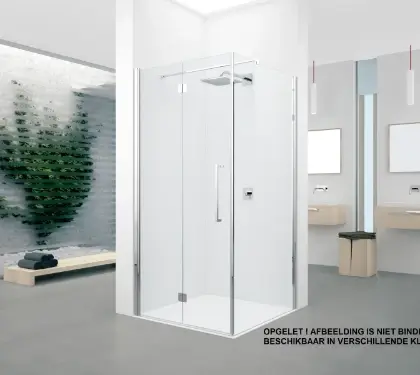 Novellini Y2FG87-1B Novellini Young 2 FG zijwand 900 x 2000 mm - mat chroom - transparant (regelbaar 870-890 mm)