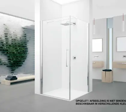 Novellini Y2G87-1B Novellini Young 2 G douchedraaideur 900 x 2000 mm - mat chroom - transparant te combineren mat vaste wand