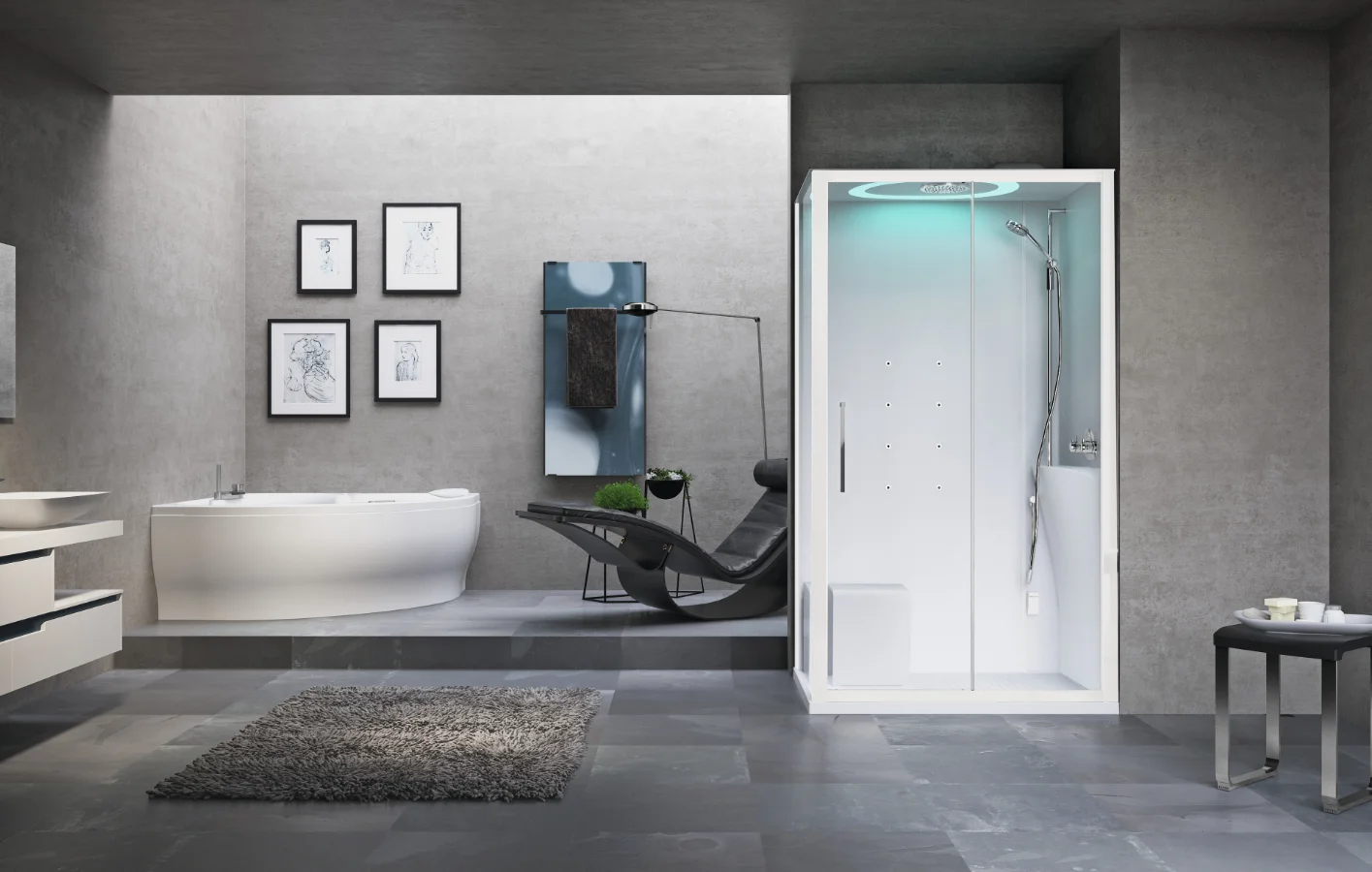 Novellini Douchecabine Novellini rechthoekig 1200x900mm chroom EON2P299STT-1AB