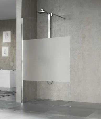 Novellini Inloopdouche Novellini Giada 1950x900mm veiligheidsglas Gedeeltelijk gesatineerd mat chroom H GIADAH90-44B