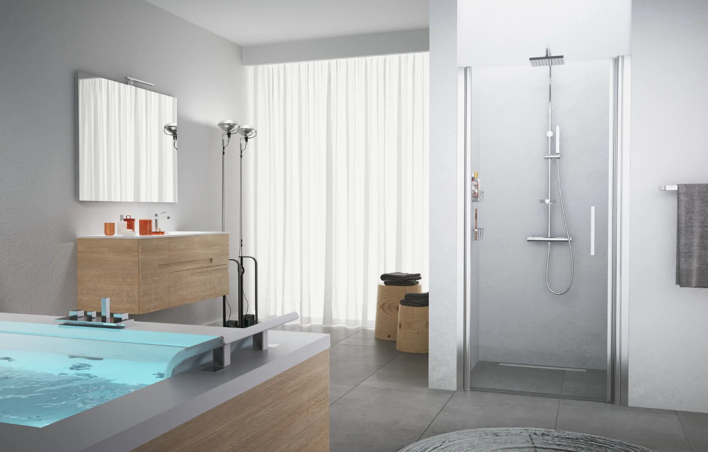 Novellini Douchedeur Novellini Giada draaideur eendelig B:750-780mm H:1950mm veiligheidsglas GIADN1B75S-1B