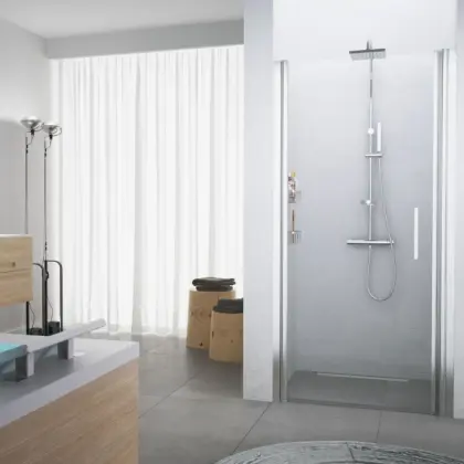 Novellini Douchedeur Novellini Giada draaideur met vast paneel H:1950mm veiligheidsglas 1B GIADN1B97D-1B