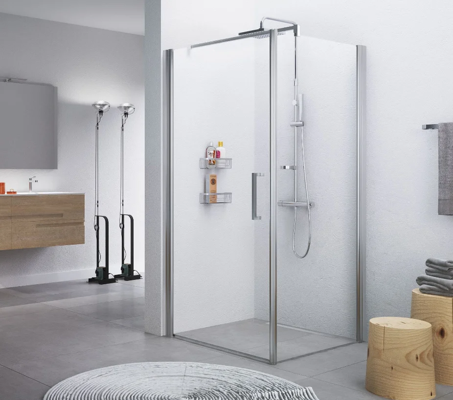 Novellini Douchedeur Novellini Giada draaideur met vast paneel H:1950mm veiligheidsglas G+F GIADN2G84LS-1B