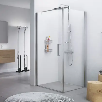 Novellini Douchedeur Novellini Giada draaideur met vast paneel B:1200-1260mm H:1950mm veiligheidsglas G+F GIADN2G93LD-1B