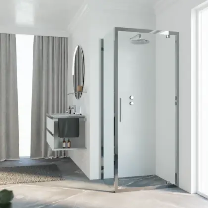 Novellini Douchedeur Novellini Kuadra 2.0 draaideur met vast paneel B:670-710mm H:2000mm veiligheidsglas K2G67-1K
