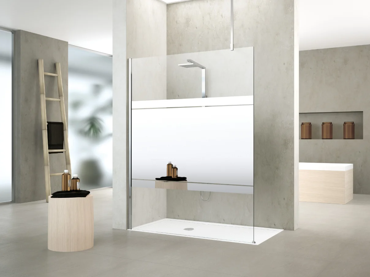 Novellini Inloopdouche Novellini Kuadra 2000x500mm veiligheidsglas geen (onbehandeld) chroom KUADH50-1K