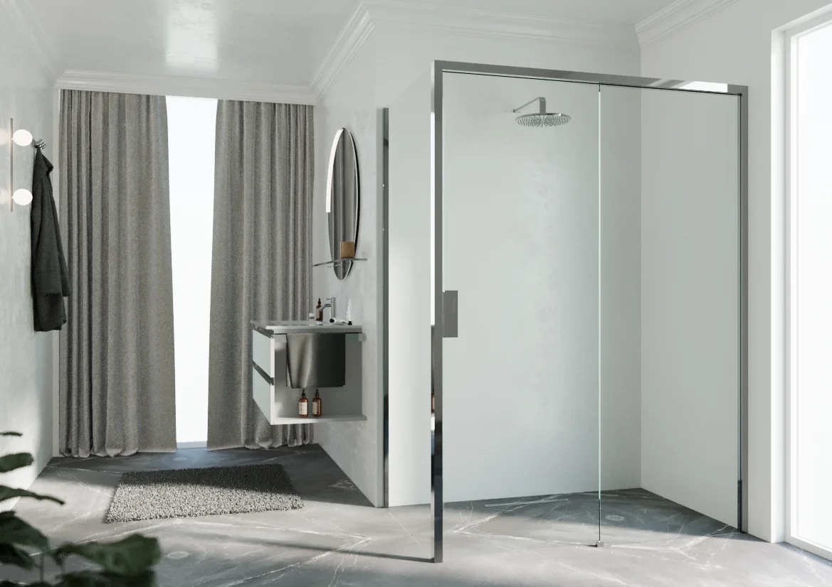 Novellini Douchedeur Novellini schuifdeur tweedelig B:1470-1510mm H:2000mm veiligheidsglas OPE2P147D-1K