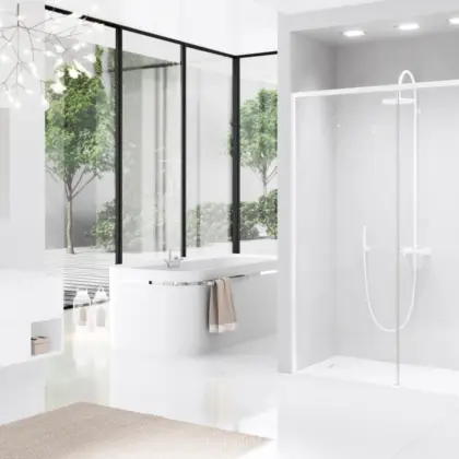 Novellini Zijwand douche Novellini chroom antikalkbehandeling OPEF89-1K