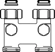 Oventrop H-onderblok Oventrop Multimodul 3/4" ek 3/4" ek messing 1016362