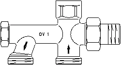 Oventrop Eenpunts onderaansluitblok Oventrop 1/2" - 3/4" UNO 1013162