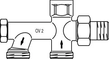 Oventrop Eenpunts onderaansluitblok Oventrop 1/2" - 3/4" DUO 1013361