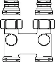 Oventrop Omkeerstuk aanvoer & retour afstand 50mm 1/2 BU x 3/4 BU met afsluitfunctie 1016363