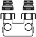Oventrop H-onderblok Oventrop Multimodul 1/2" 3/4" ek haaks tweepijp messing 1016463