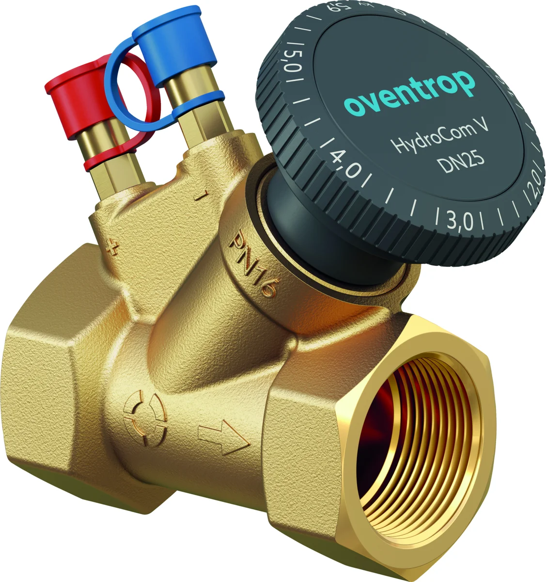 Oventrop Strangafsluiter HydroCom V PN 16 DN 20 binnendraad kvs: 3.7 Oventrop (ex 1061706) 1062706