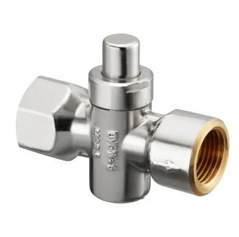 Oventrop Manometerkraan met drukknop 1/2 messing vernikkeld oventrop 1110504