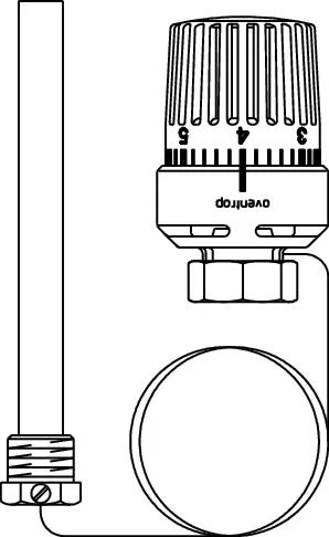 Oventrop Radiatorthermostaatknop Oventrop M30 x 1,5 zwart 20-50°C 2m 1140561